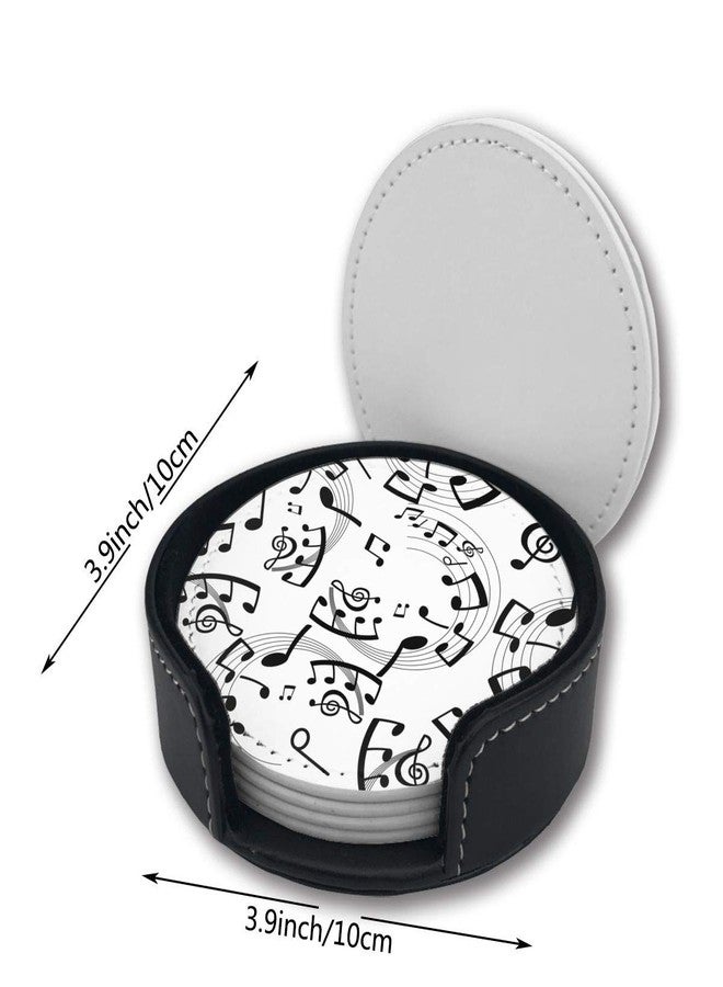 AIMASTZ Musical Notes Drinks Coasters With Holder, Suitable For Kinds Of Cups, Set Of 6 - Image 2